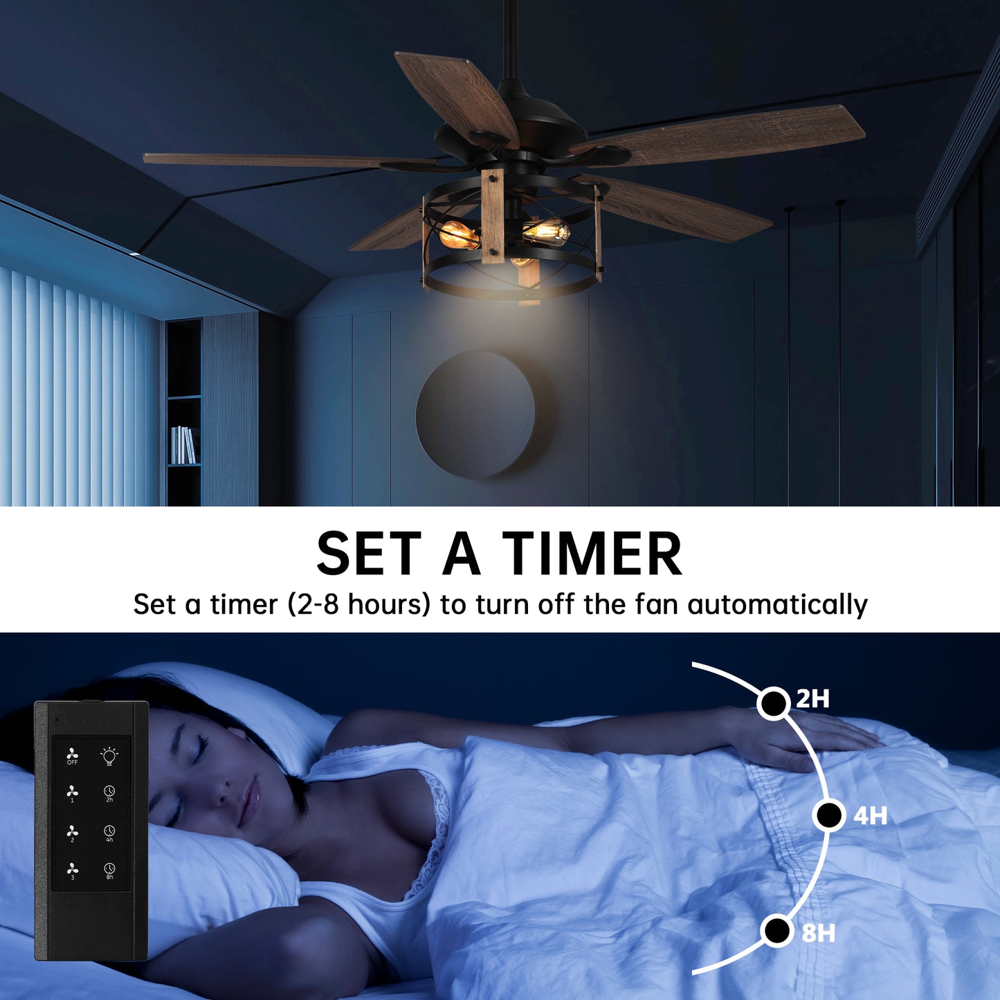 BreezeLite 52" Industrial Black Downrod Mount Ceiling Fan