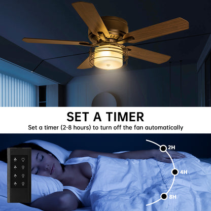 BreezeLite 48" Industrial Black Reversible Caged Ceiling Fan