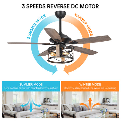 BreezeLite 52" Industrial Black Downrod Mount Ceiling Fan