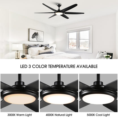 BreezeLite Modern 65" Matte Black LED Ceiling Fan