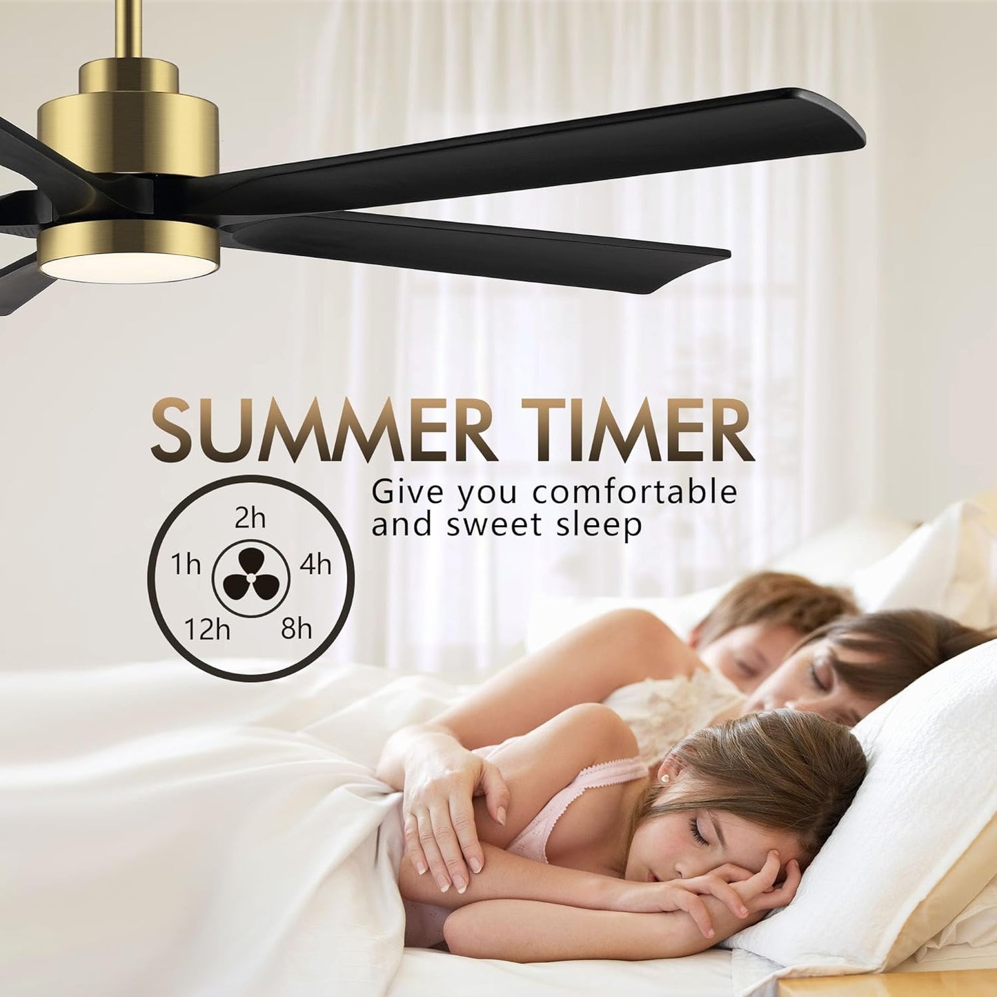 AeroBlade 60" 5-Blade 6-Speed Black & Gold Ceiling Fan with Light