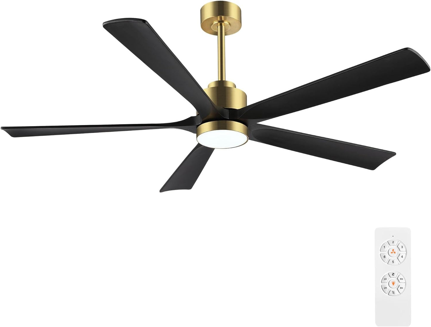 AeroBlade 60" 5-Blade 6-Speed Black & Gold Ceiling Fan with Light