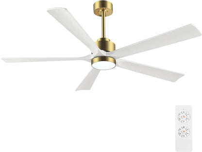 AeroBlade 60" 5-Blade 6-Speed White & Gold Ceiling Fan with Light