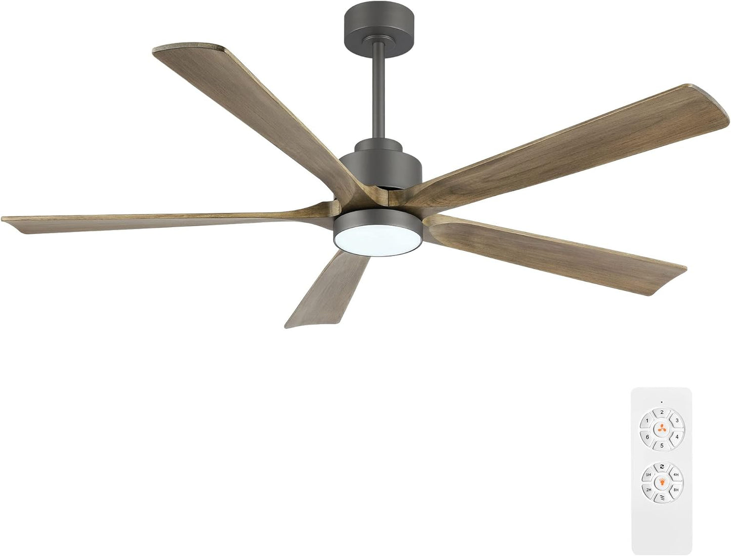 AeroBlade 60" 5-Blade 6-Speed Natural & Charcoal Ceiling Fan with Light