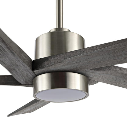 AeroBlade 54" 5-Blade 6-Speed Grey & Brushed Nickel Ceiling Fan with Light