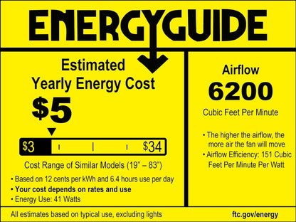 AeroBlade 54" 5-Blade 6-Speed Grey & Brushed Nickel Ceiling Fan with Light