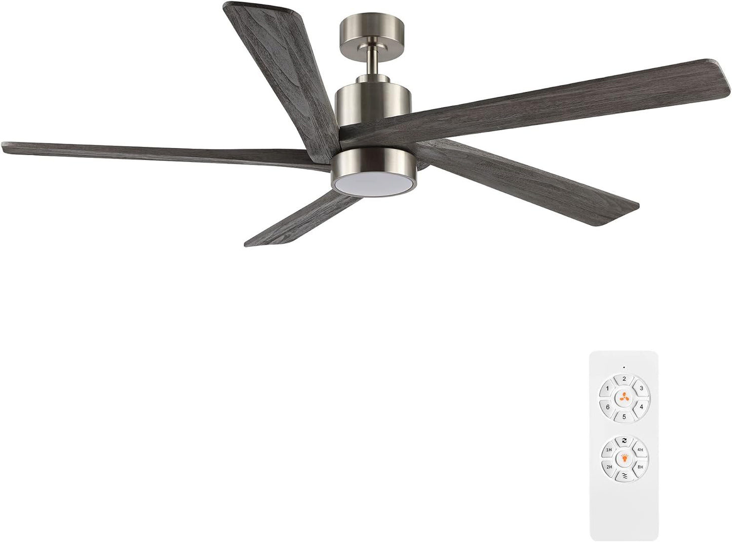 AeroBlade 54" 5-Blade 6-Speed Grey & Brushed Nickel Ceiling Fan with Light