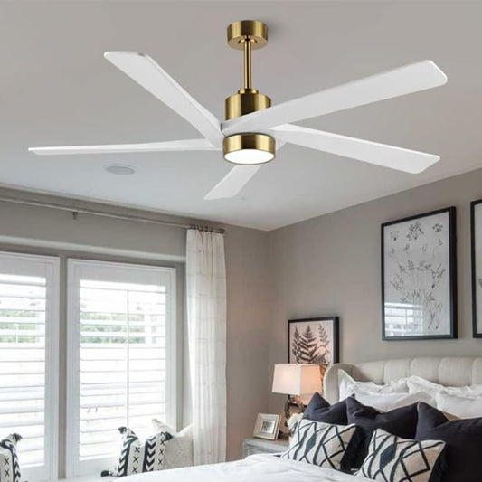 AeroBlade 54" 5-Blade 6-Speed White & Gold Ceiling Fan with Light