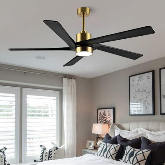 AeroBlade 54" 5-Blade 6-Speed Black & Gold Ceiling Fan with Light