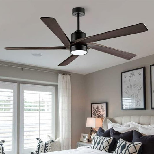 AeroBlade 54" 5-Blade 6-Speed Walnut & Black Ceiling Fan with Light