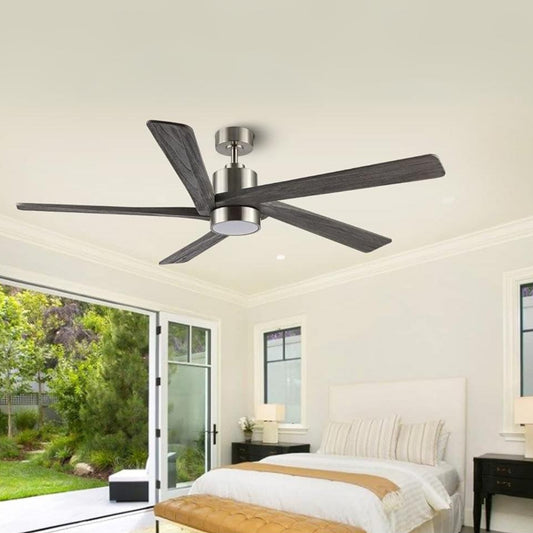 AeroBlade 64" 5-Blade 6-Speed Grey & Brushed Nickel Ceiling Fan with Light