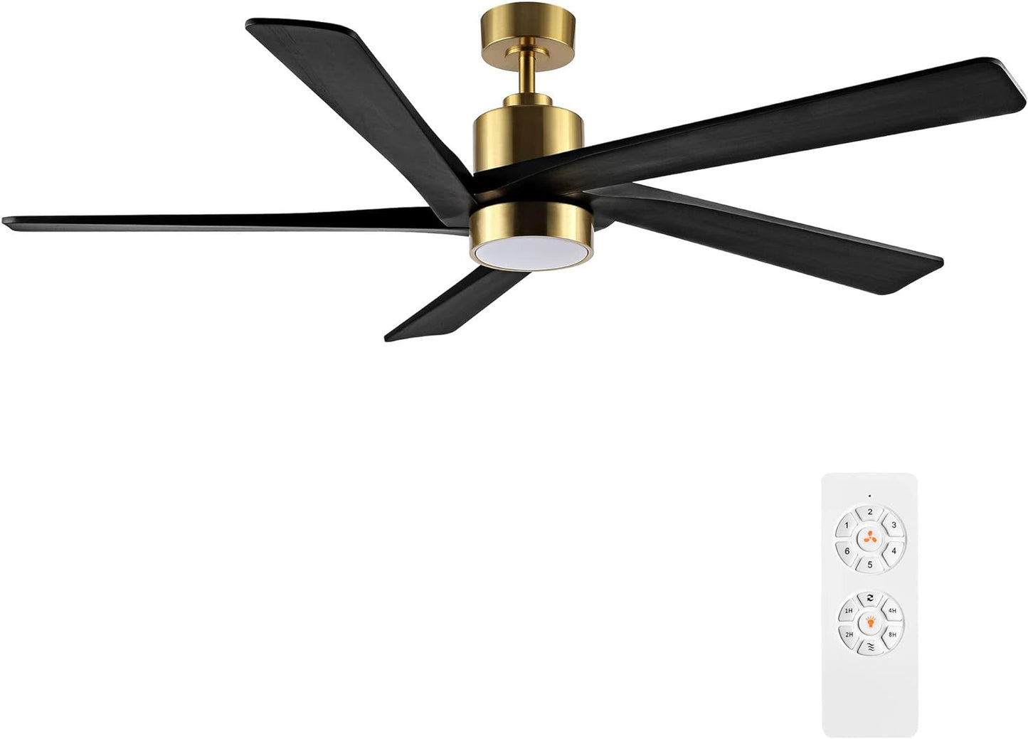 AeroBlade 64" 5-Blade 6-Speed Black & Gold Ceiling Fan with Light