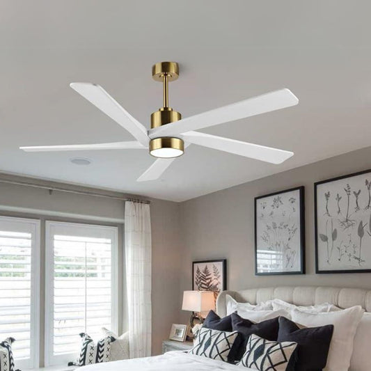 AeroBlade 64" 5-Blade 6-Speed White & Gold Ceiling Fan with Light