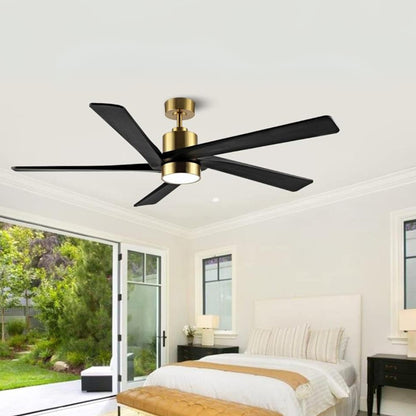 AeroBlade 64" 5-Blade 6-Speed Black & Gold Ceiling Fan with Light