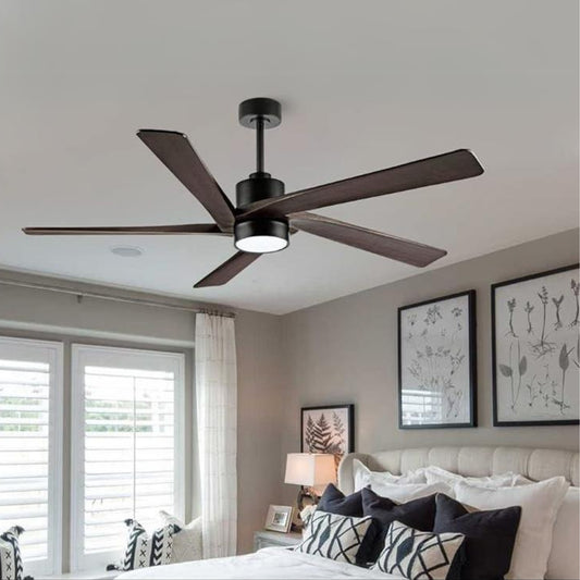 AeroBlade 64" 5-Blade 6-Speed Walnut & Black Ceiling Fan with Light