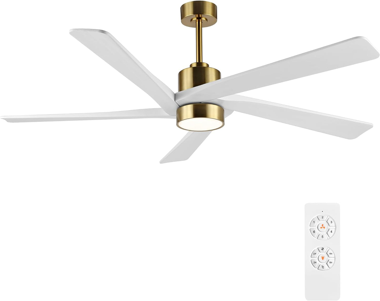 AeroBlade 72" 5-Blade 6-Speed White & Gold Ceiling Fan with Light