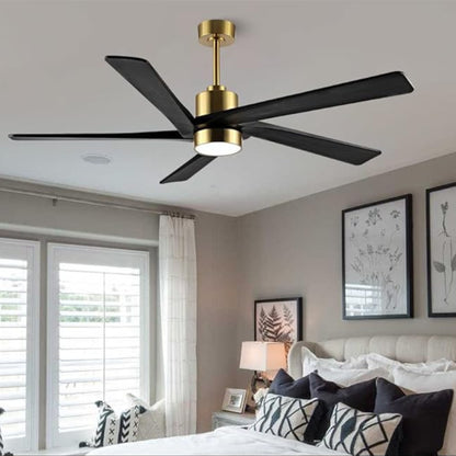 AeroBlade 72" 5-Blade 6-Speed Black & Gold Ceiling Fan with Light