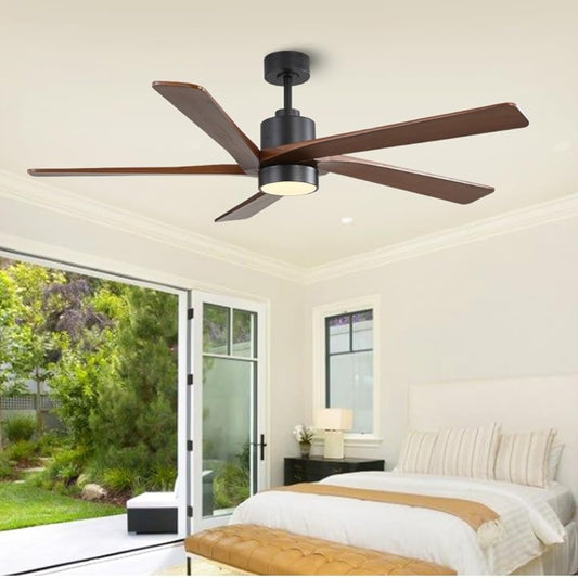 AeroBlade 72" 5-Blade 6-Speed Walnut & Black Ceiling Fan with Light