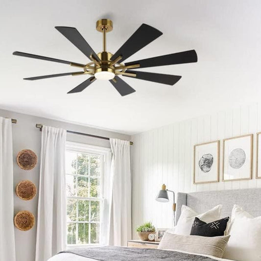 AeroBlade 60" 8-Blade 6-Speed Black & Gold Ceiling Fan with Light