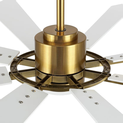 AeroBlade 60" 8-Blade 6-Speed White & Gold Ceiling Fan with Light