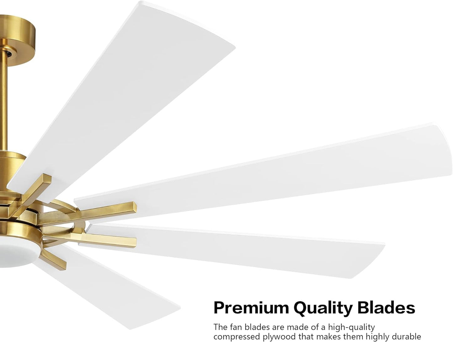 AeroBlade 60" 8-Blade 6-Speed White & Gold Ceiling Fan with Light