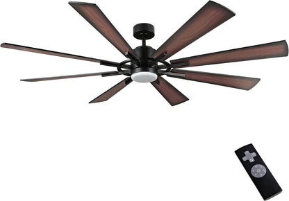 AeroBlade 60" 8-Blade 6-Speed Walnut & Black Ceiling Fan with Light