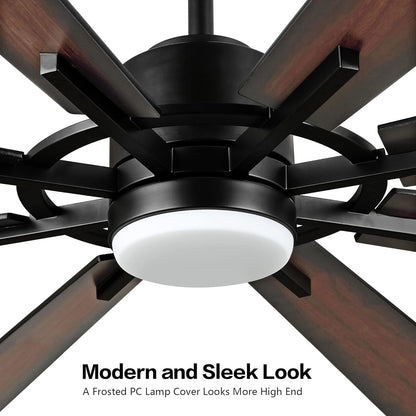 AeroBlade 60" 8-Blade 6-Speed Walnut & Black Ceiling Fan with Light