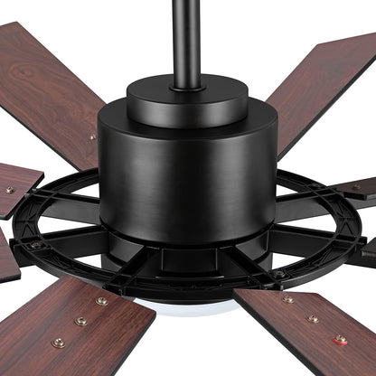 AeroBlade 60" 8-Blade 6-Speed Walnut & Black Ceiling Fan with Light