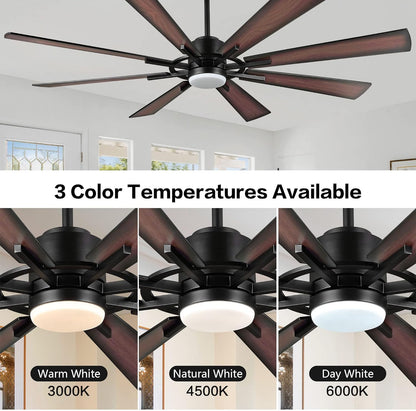 AeroBlade 60" 8-Blade 6-Speed Walnut & Black Ceiling Fan with Light