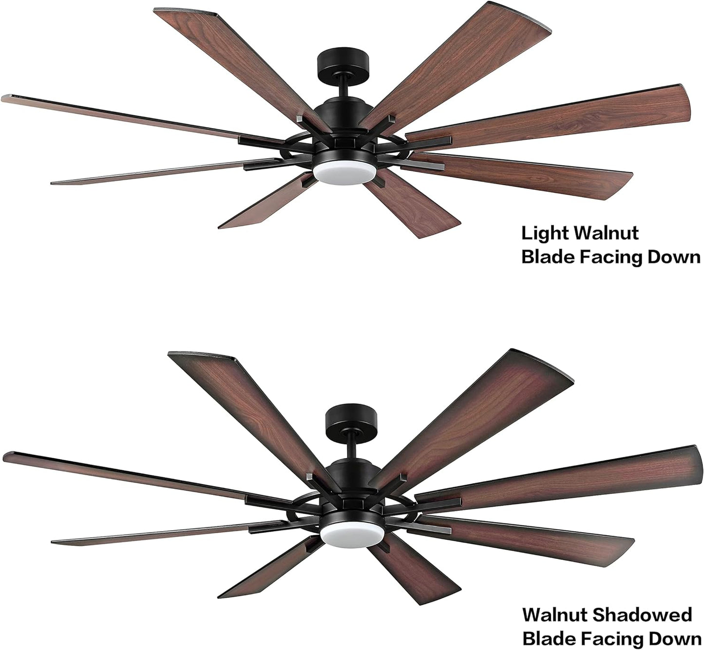 AeroBlade 60" 8-Blade 6-Speed Walnut & Black Ceiling Fan with Light