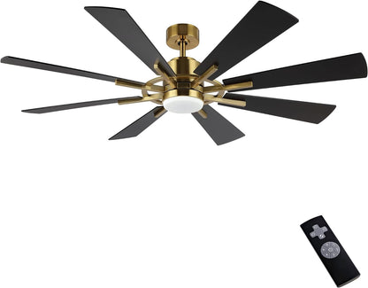 AeroBlade 72" 8-Blade 6-Speed Black & Gold Ceiling Fan with Light