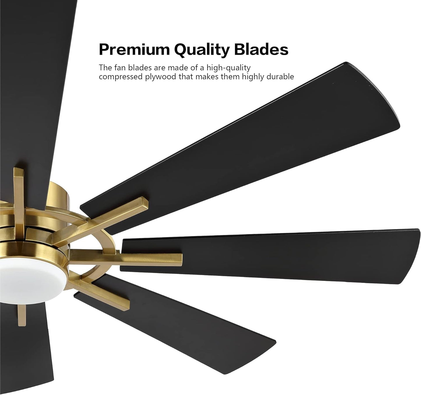 AeroBlade 72" 8-Blade 6-Speed Black & Gold Ceiling Fan with Light