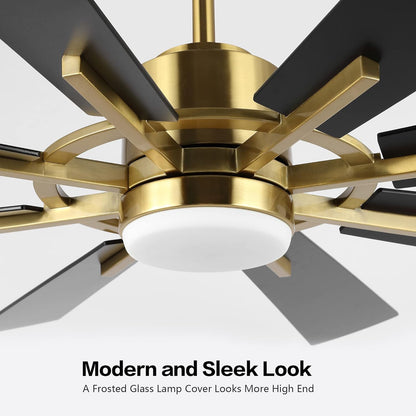 AeroBlade 72" 8-Blade 6-Speed Black & Gold Ceiling Fan with Light