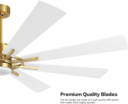 AeroBlade 80" 8-Blade 6-Speed White & Gold Ceiling Fan with Light