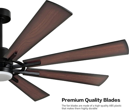 AeroBlade 80" 8-Blade 6-Speed Walnut & Black Ceiling Fan with Light