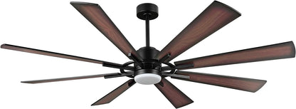 AeroBlade 80" 8-Blade 6-Speed Walnut & Black Ceiling Fan with Light