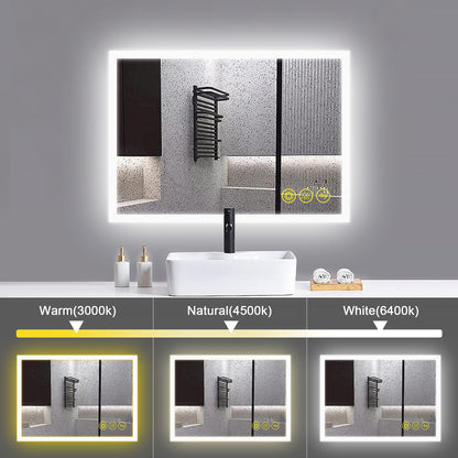 SmartGlow 24x36" Rectangular Dimmable LED Frameless Anti-Fog Bathroom Vanity Mirror