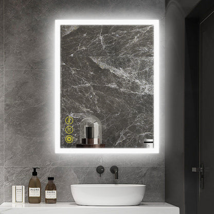 SmartGlow 30x36" Rectangular Dimmable LED Frameless Anti-Fog Bathroom Vanity Mirror