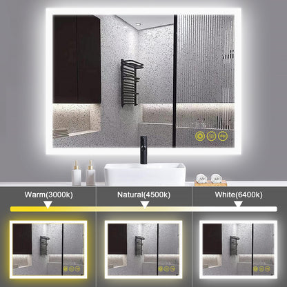 SmartGlow 36x48" Rectangular Dimmable LED Frameless Anti-Fog Bathroom Vanity Mirror