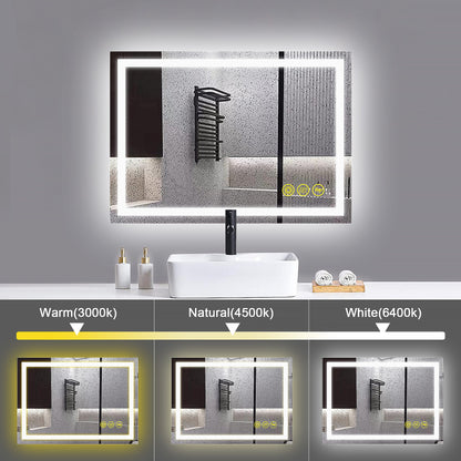 GlareGuard Rectangular Anti-Fog Dimmable Backlit LED Bathroom Vanity Mirror