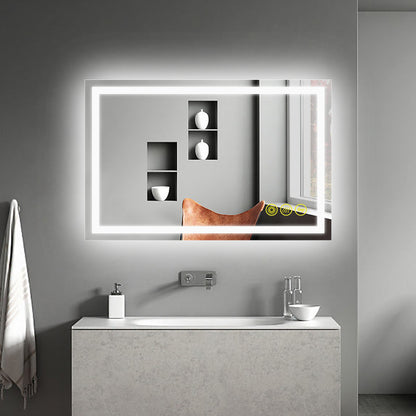 GlareGuard Rectangular Anti-Fog Dimmable Backlit LED Bathroom Vanity Mirror