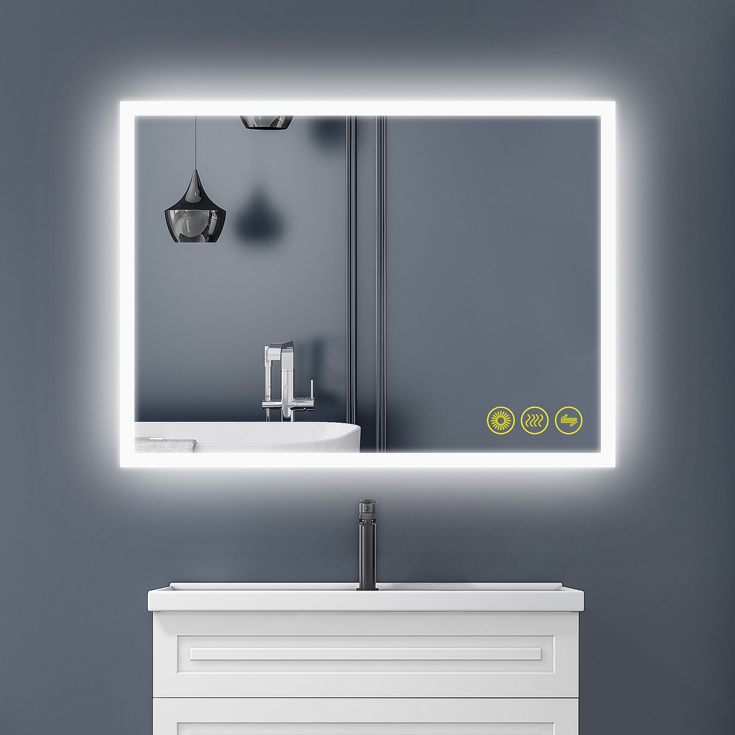 SmartGlow 20x28" Rectangular Dimmable LED Frameless Anti-Fog Bathroom Vanity Mirror