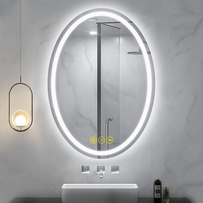 SmartReflex 20x28" Oval Frameless Backlit LED Anti-Fog Dimmable Bathroom Vanity Mirror