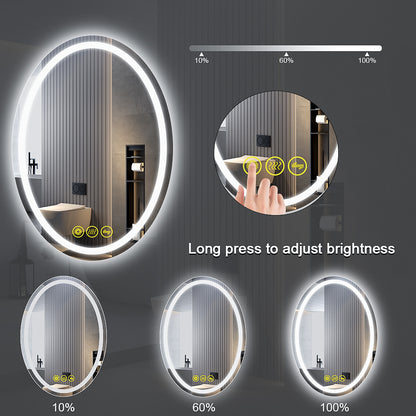 SmartReflex 20x28" Oval Frameless Backlit LED Anti-Fog Dimmable Bathroom Vanity Mirror