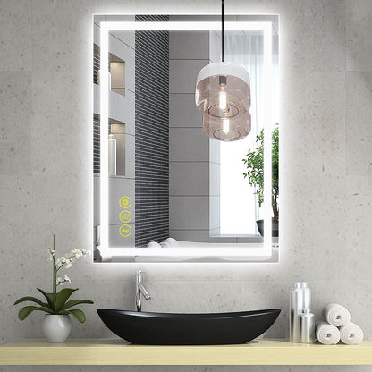 GlareGuard Rectangular Anti-Fog Dimmable Backlit LED Bathroom Vanity Mirror