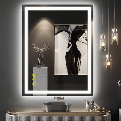 GlareGuard Rectangular Anti-Fog Dimmable Backlit LED Bathroom Vanity Mirror