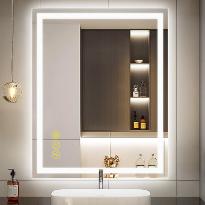 GlareGuard Rectangular Anti-Fog Dimmable Backlit LED Bathroom Vanity Mirror