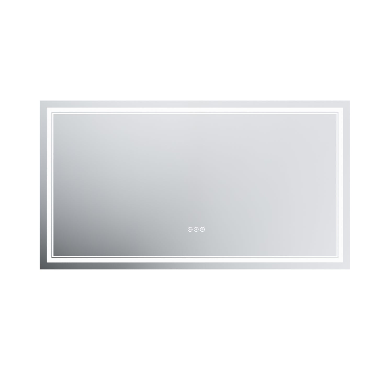 GlareGuard 55x30" Rectangular Anti-Fog Dimmable Backlit LED Bathroom Vanity Mirror