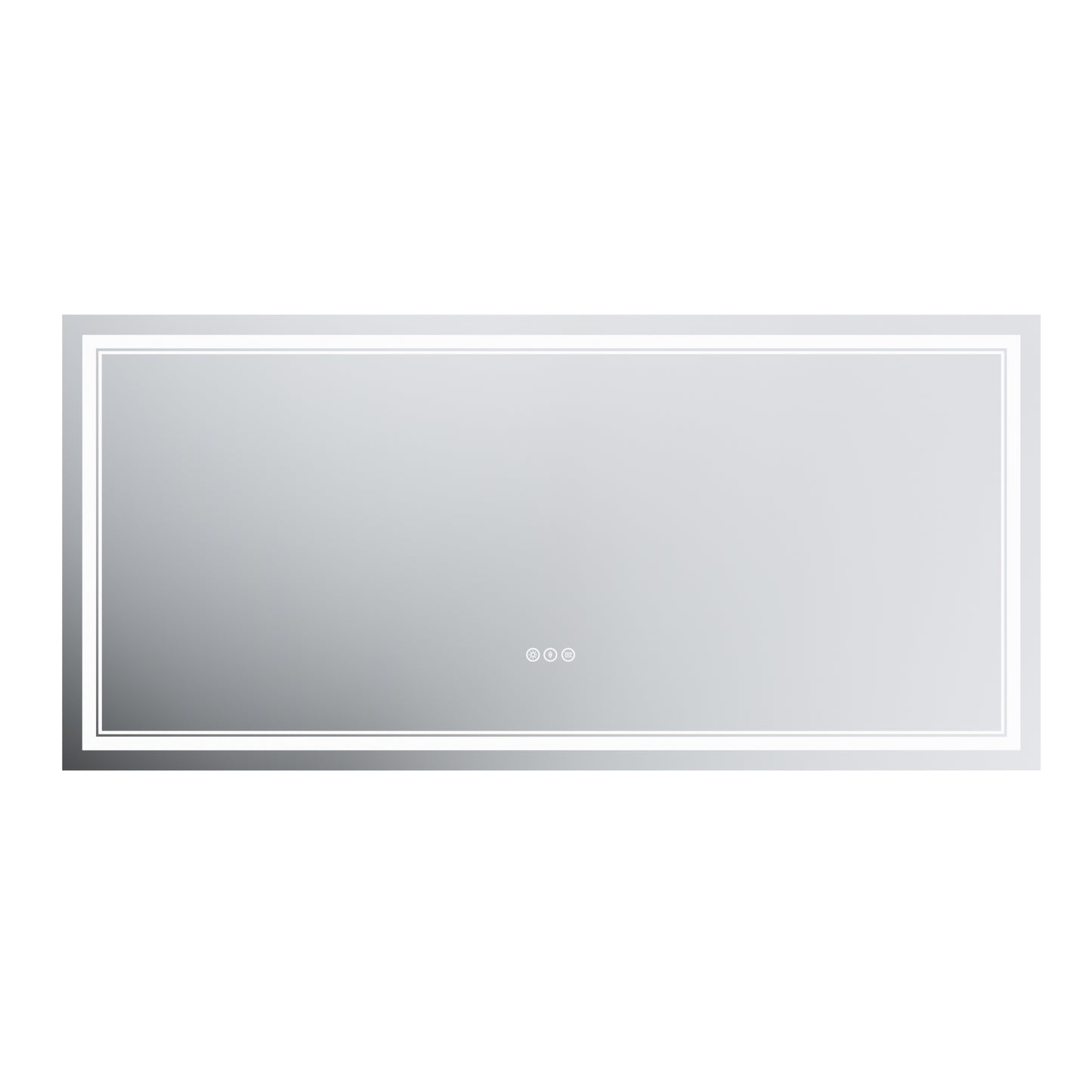 GlareGuard 60x28" Rectangular Anti-Fog Dimmable Backlit LED Bathroom Vanity Mirror