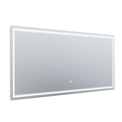 GlareGuard 36x96" Rectangular Anti-Fog Dimmable Backlit LED Bathroom Vanity Mirror